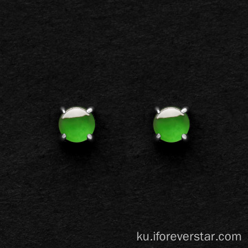 Double C-C-Shaped Guharên Stud Jadeite